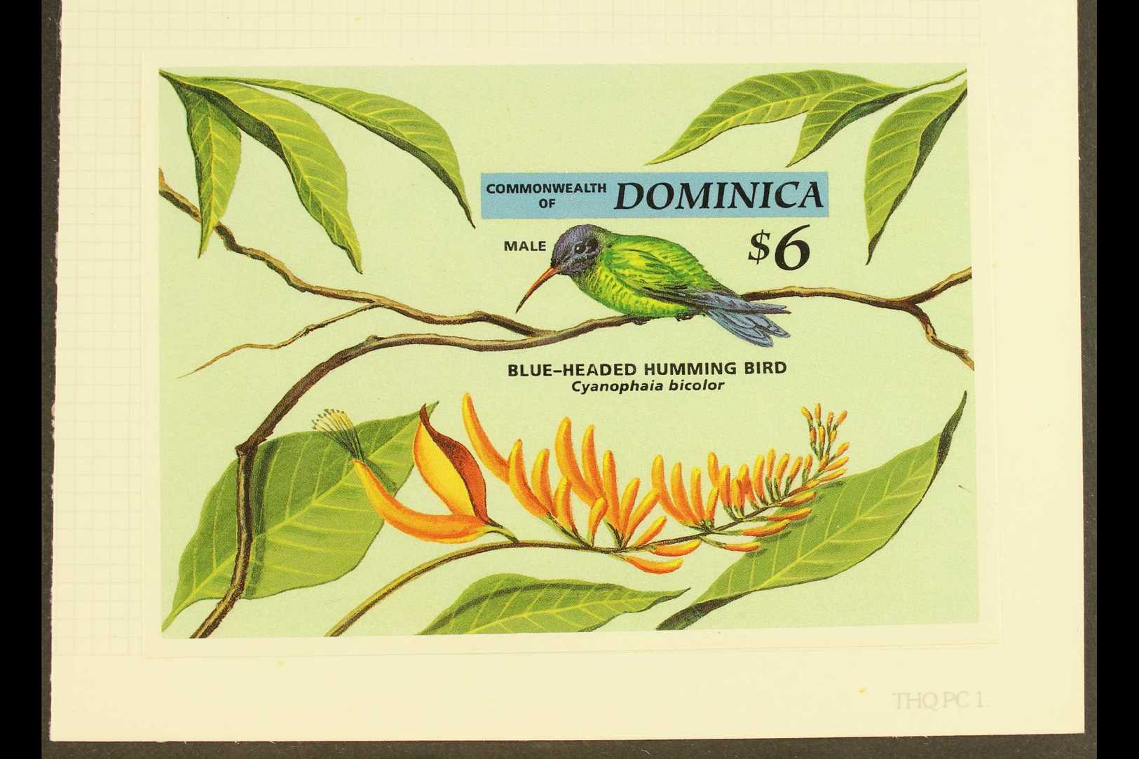 1994 IMPERF PROOF  $6 Mini-sheet Featuring The "Blue-Headed Humming Bird", As SG MS1807 (a), Imperf Proof In Issued Colo - Other & Unclassified