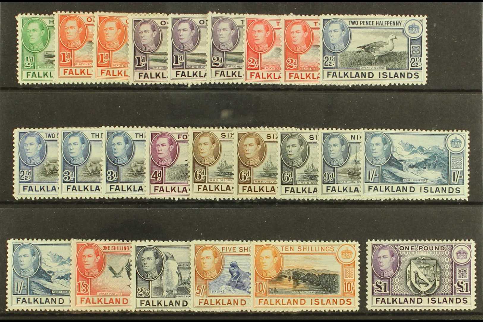 1938-50  Pictorial Definitive Set Plus Some Additional Shades, SG 146/63, Fine, Lightly Hinged Mint (24 Stamps) For More - Other & Unclassified