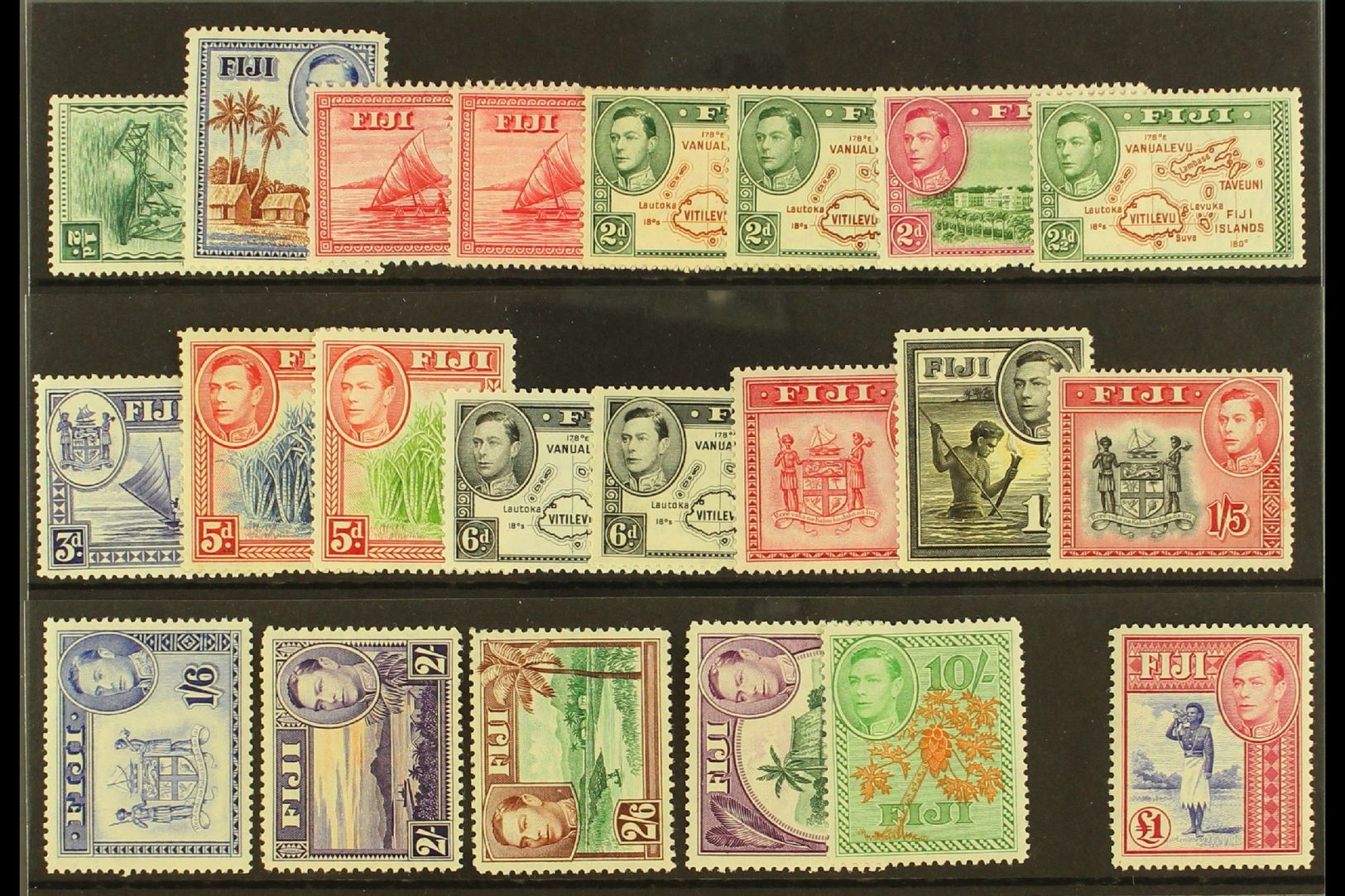 1938-55  Pictorials Complete Set With All Die Types, SG 249/266b, Very Fine Mint (some Never Hinged), Fresh Colours. (22 - Other & Unclassified