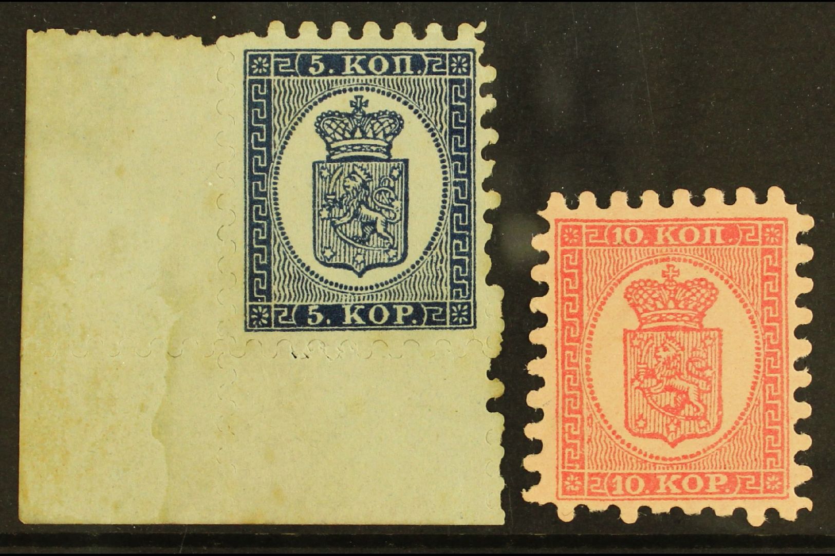 1893 OFFICIAL REPRINTS  Of The 1860-65 5k Blue, Michel 3Na/4Na, Unused Corner Marginal With Full Roulettes, Plus 10k Ros - Other & Unclassified