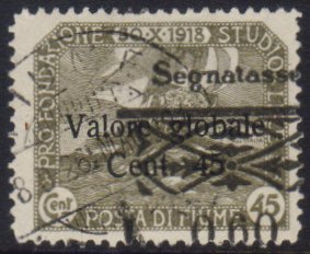 POSTAGE DUE  1921 60c On 45c "Segnatasse" Overprint On "Valore Globale" With Large Thin Letters, Showing "Segnatasse" Ov - Other & Unclassified