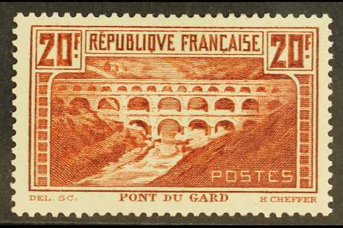 1929-31  20f Chaudron "Pont Du Gard" Type I, Yvert 262A, Very Fine Mint. For More Images, Please Visit Http://www.sandaf - Other & Unclassified