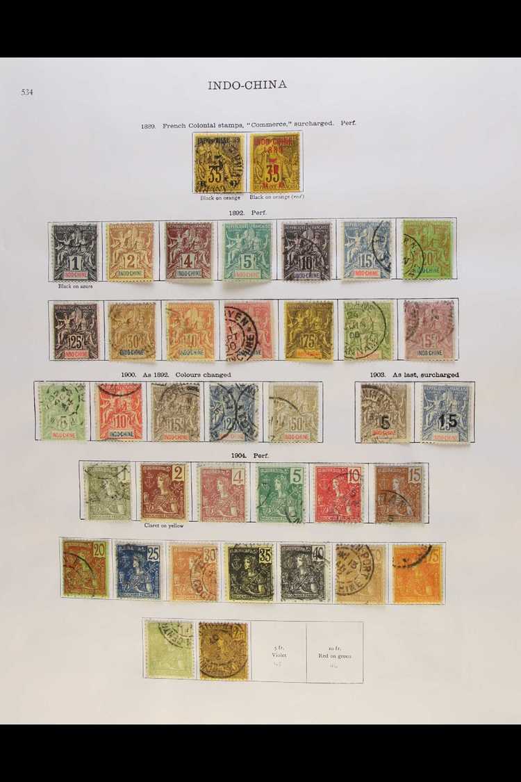 INDO - CHINA  1889 - 1933 USED COLLECTION (plus Occasional Mint) With Many Complete Sets Including 1889 Surcharges, 1892 - Other & Unclassified