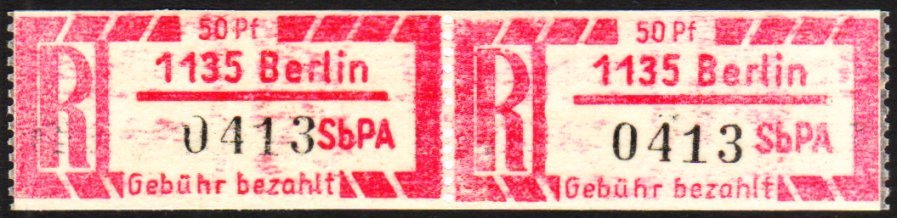 1967 REGISTERED LETTER STAMPS (EINSCHREIBEMARKEN)  1967 50pf On Thin Translucent "Pergamin" Paper, Perf 12½, With 1135 B - Other & Unclassified