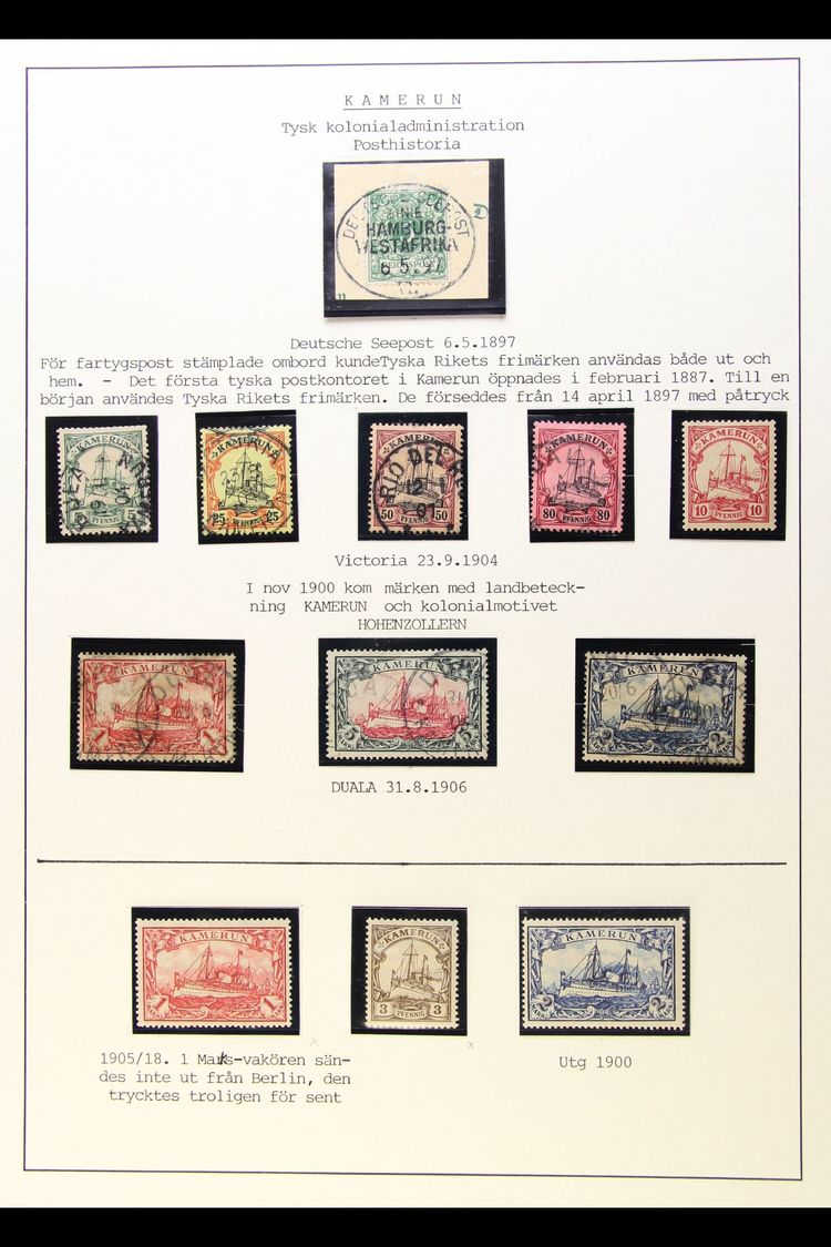 CAMEROUN  1897-1919 Mint And Used Collection, Includes 1897 5pf Of Germany With Seepost Cancel Of 6.5.97, 1900  Unwaterm - Other & Unclassified