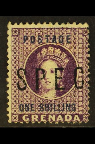 1875  1s Deep Mauve Surcharge With "SPEC(IMEN)" Overprint, SG 13s, Fine Unused No Gum, Fresh & Rare, Only Two Sheets (24 - Other & Unclassified