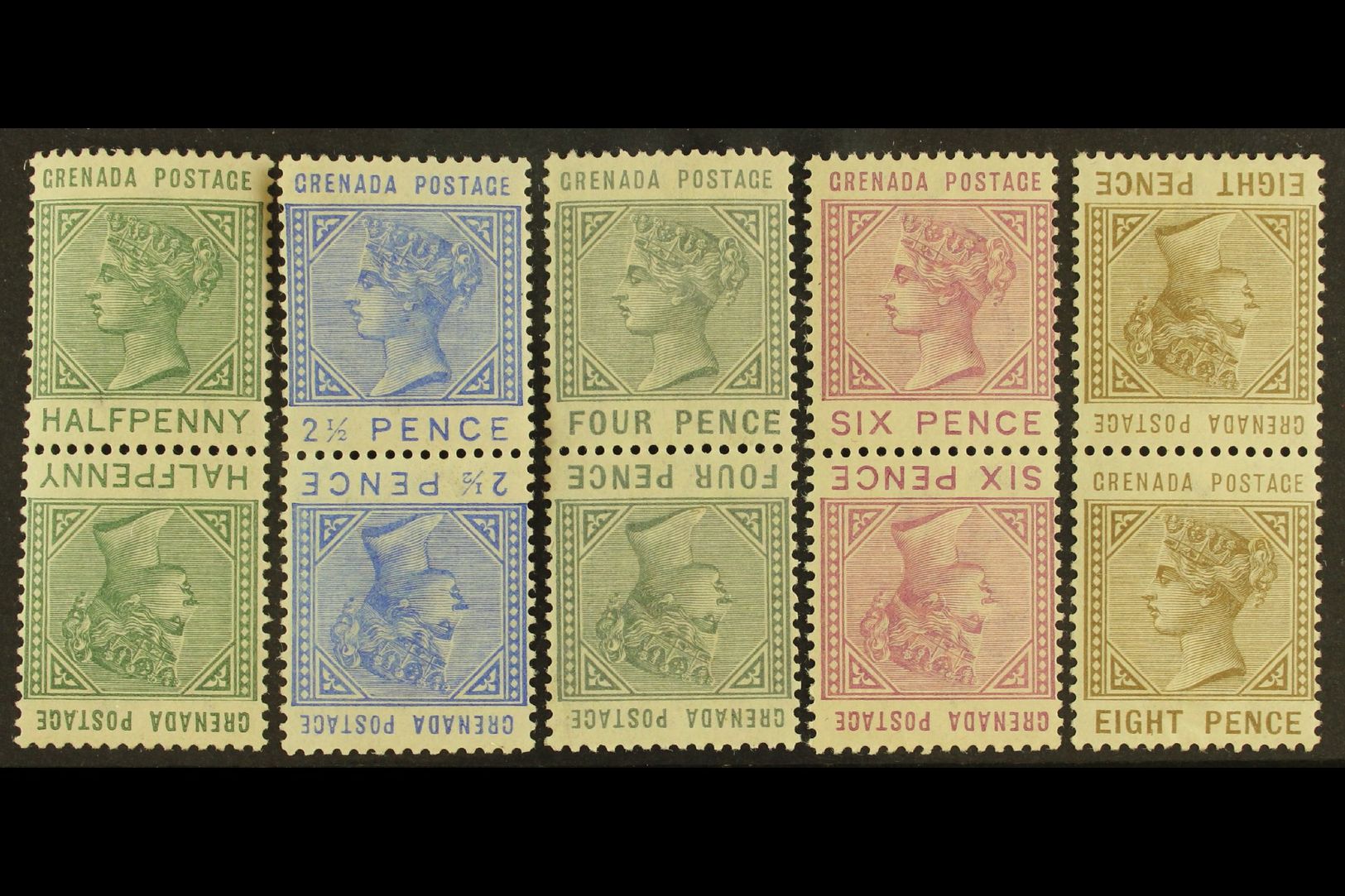 1883  ½d, 2½d, 4d, 6d, And 8d Tete-beche Vertical Pairs, SG 30a Plus 32a/35a, Mint, The 2½d And 6d Never Hinged Mint. (5 - Other & Unclassified