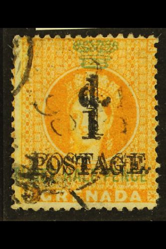 1886  1d On 1½d Orange, Variety "surcharge Double", SG 37b, Very Fine Used. RPS Cert. For More Images, Please Visit Http - Other & Unclassified