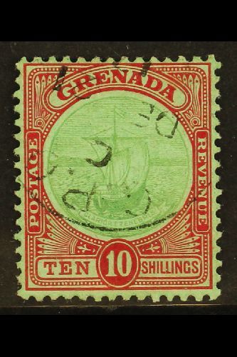 1913  10s Green And Red On Green, SG 101, Very Fine Used, Neat Cds Cancel. For More Images, Please Visit Http://www.sand - Other & Unclassified