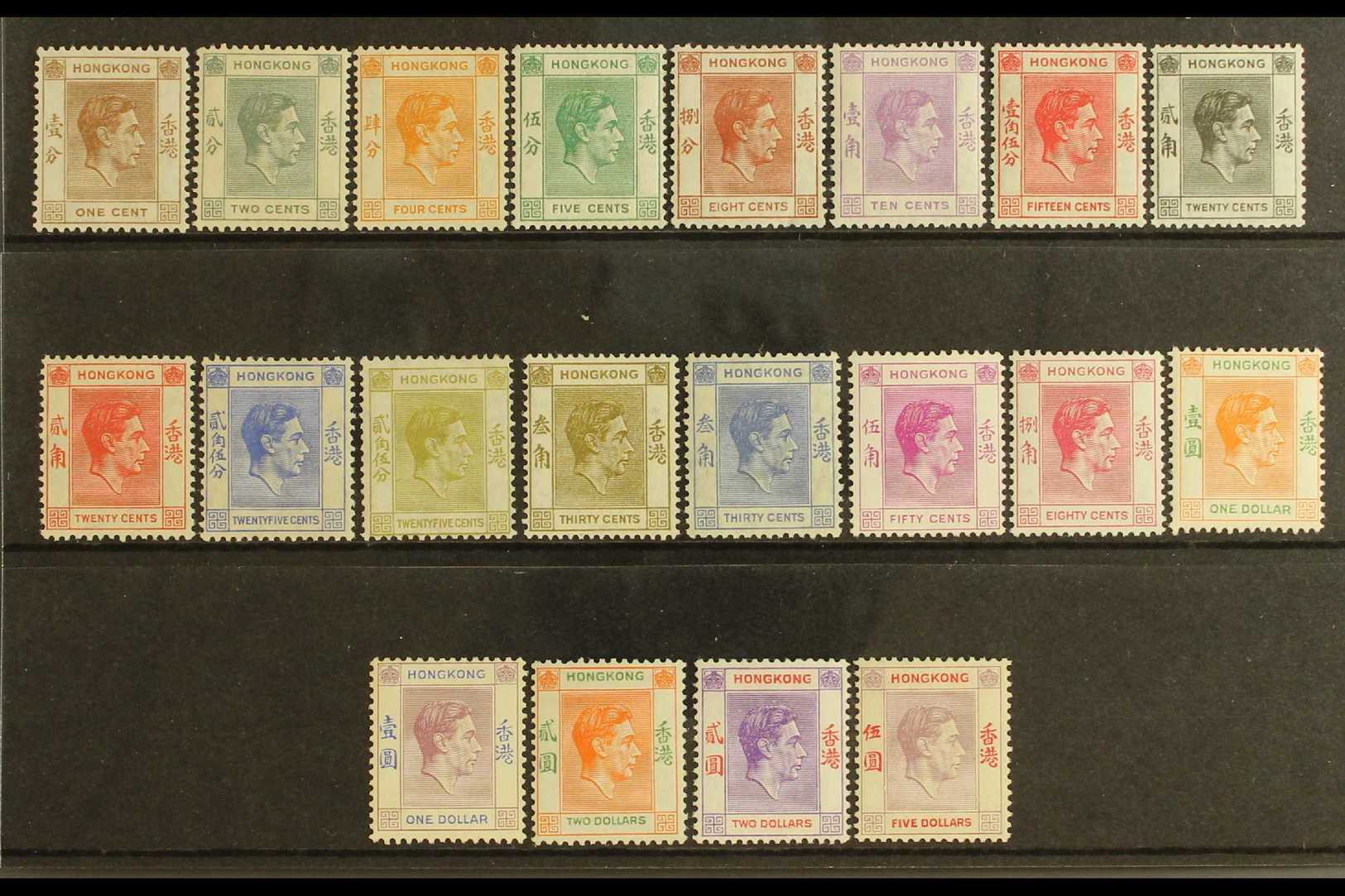 1938-52  KGVI Definitives Complete Set To $5 Dull Lilac And Scarlet, SG 140/59, Very Fine Mint. Fresh And Attractive! (2 - Other & Unclassified