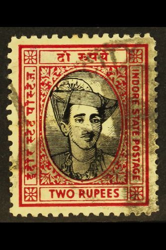 INDORE  1940 2r Black And Carmine, Maharaja Yeshwant, SG 42, Used. Horizontal Crease But Still An Attractive Example Of - Other & Unclassified