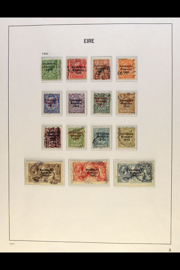 1922-23 GB OVERPRINTED  Used Collection On Hingeless Leaves. With 1922 (Feb-July) Dollard Set (SG 1/9), Plus The Red Ove - Other & Unclassified