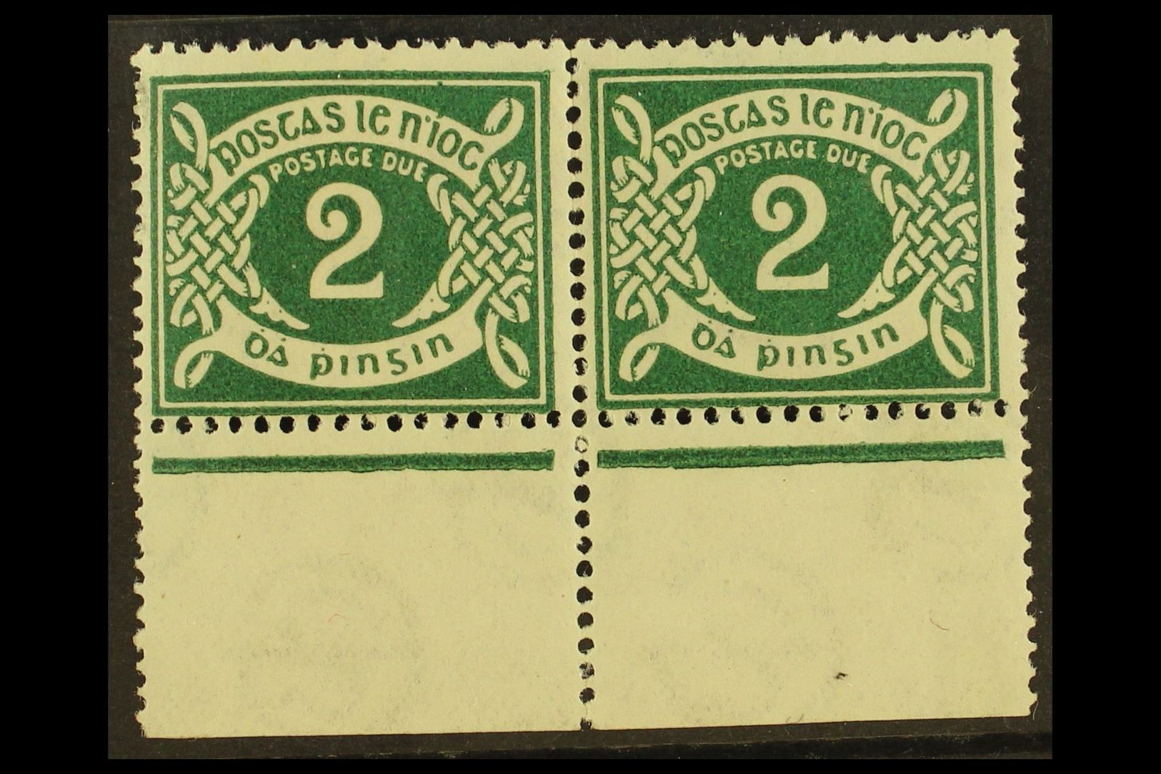1925 POSTAGE DUE  2d Deep Green, Watermark Inverted, SG D3w, Very Fine Mint Lower Marginal Horizontal Pair. For More Ima - Other & Unclassified
