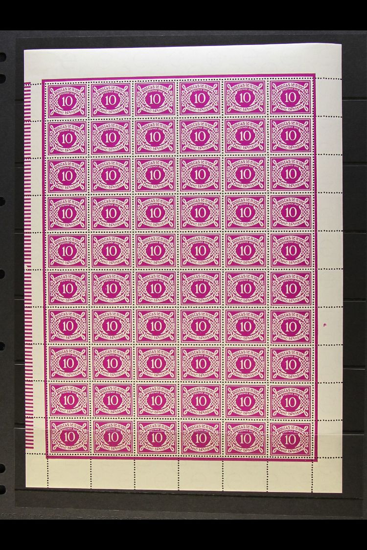 1965 POSTAGE DUE  10d Bright Purple, SG D13, Complete Pane Of Sixty, Lightly Hinged In Margins Only. (60) For More Image - Other & Unclassified