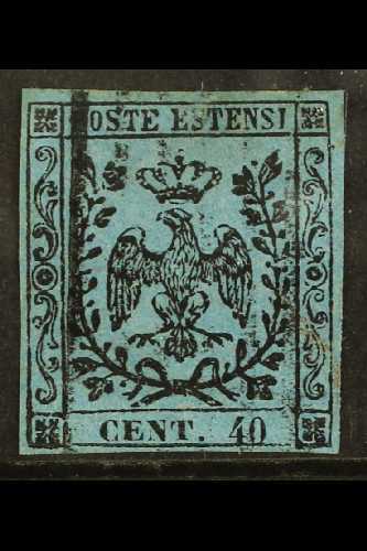 MODENA  1852 40c Sky Blue, Sass 5, Fine Used With Clear Margins All Round, Bright Colour And Light Cancel. Scarce And El - Other & Unclassified