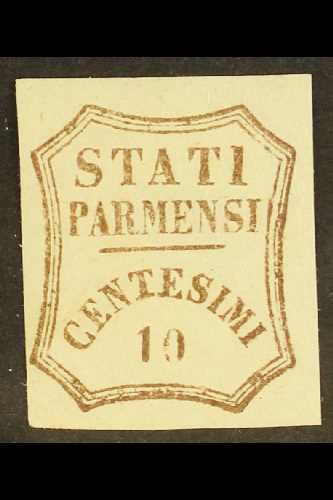 PARMA  1859 10c Brown, Provisional Govt, Sass 14, Very Fine Mint, Large Part Og. For More Images, Please Visit Http://ww - Other & Unclassified