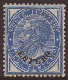 LEVANT - GENERAL ISSUE  1878-79 10c Blue, Sassone 10 (SG 10), Very Fine Lightly Hinged Mint. Fresh & Attractive, Signed - Other & Unclassified