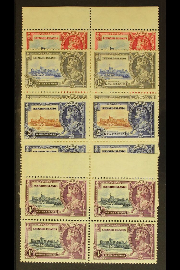 1935  Silver Jubilee Complete Set, SG 88/91, As Mint BLOCKS OF FOUR All Values With Gum Toning And Some With Marks, But - Other & Unclassified