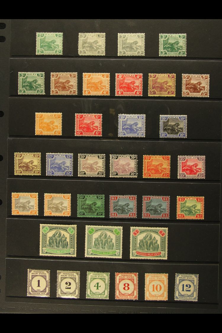 FEDERATED MALAY STATES  1922-34 SCRIPT CA WATERMARK MINT SELECTION On A Stock Page With Shades Etc To Both $2 Plus 1924- - Other & Unclassified