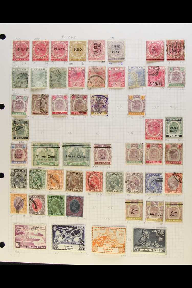 PERAK  1884-1986 MINT & USED COLLECTION Presented On Album Pages With Values To Various $5 & Some Occasional Duplication - Other & Unclassified