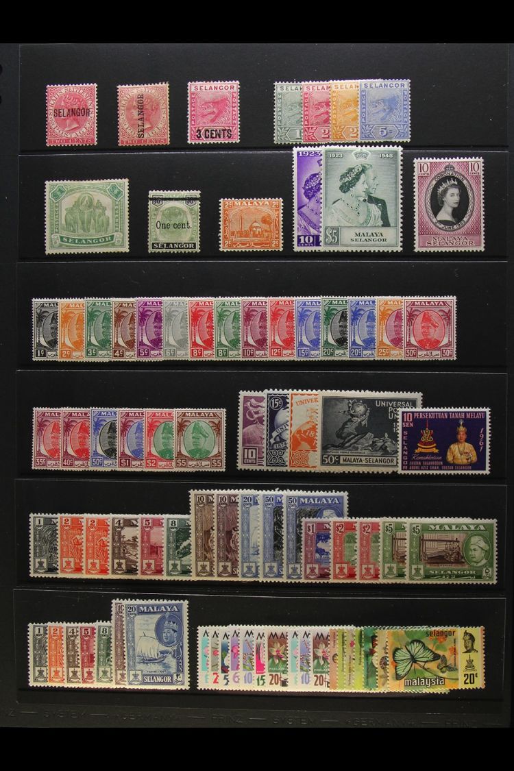 SELANGOR  1885 - 1970 Fresh Mint Selection Generally Sparse To 1948 Then Complete To 1970 Complete. (79 Stamps) For More - Other & Unclassified