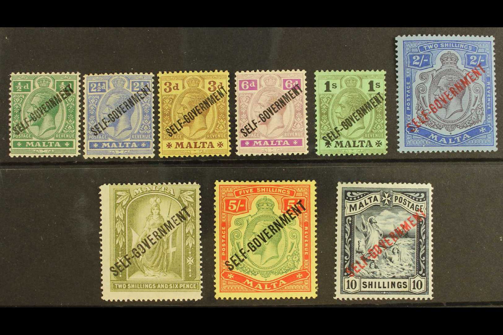 1922  Geo V Set Complete To 5s, Wmk MCA, With 10s Blue Black Wmk CC, Ovptd "Self-Government", SG 105/11, Very Fine Mint. - Other & Unclassified