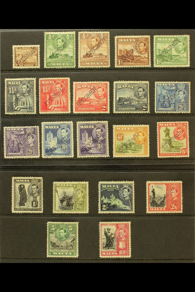 1938  Geo VI Set Complete, Perforated "Specimen", SG 217s/31s, Very Fine Mint Large Part Og. Rare Set. (21 Stamps) For M - Other & Unclassified