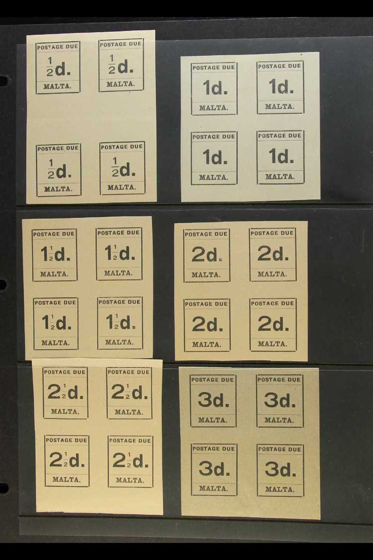 POSTAGE DUES  1925 Typeset Complete Set, SG D1/10, Fine Mint BLOCKS Of 4, Mostly Never Hinged (only 1d, 1½d & 3d Blocks - Other & Unclassified