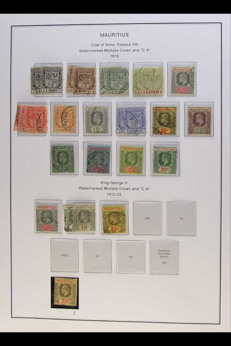 1910-1980's FINE USED COLLECTION  In Hingeless Mounts On Leaves, Inc 1910 Set To 5r, Plus 10r With Fiscal Pmk, 1913-22 T - Other & Unclassified