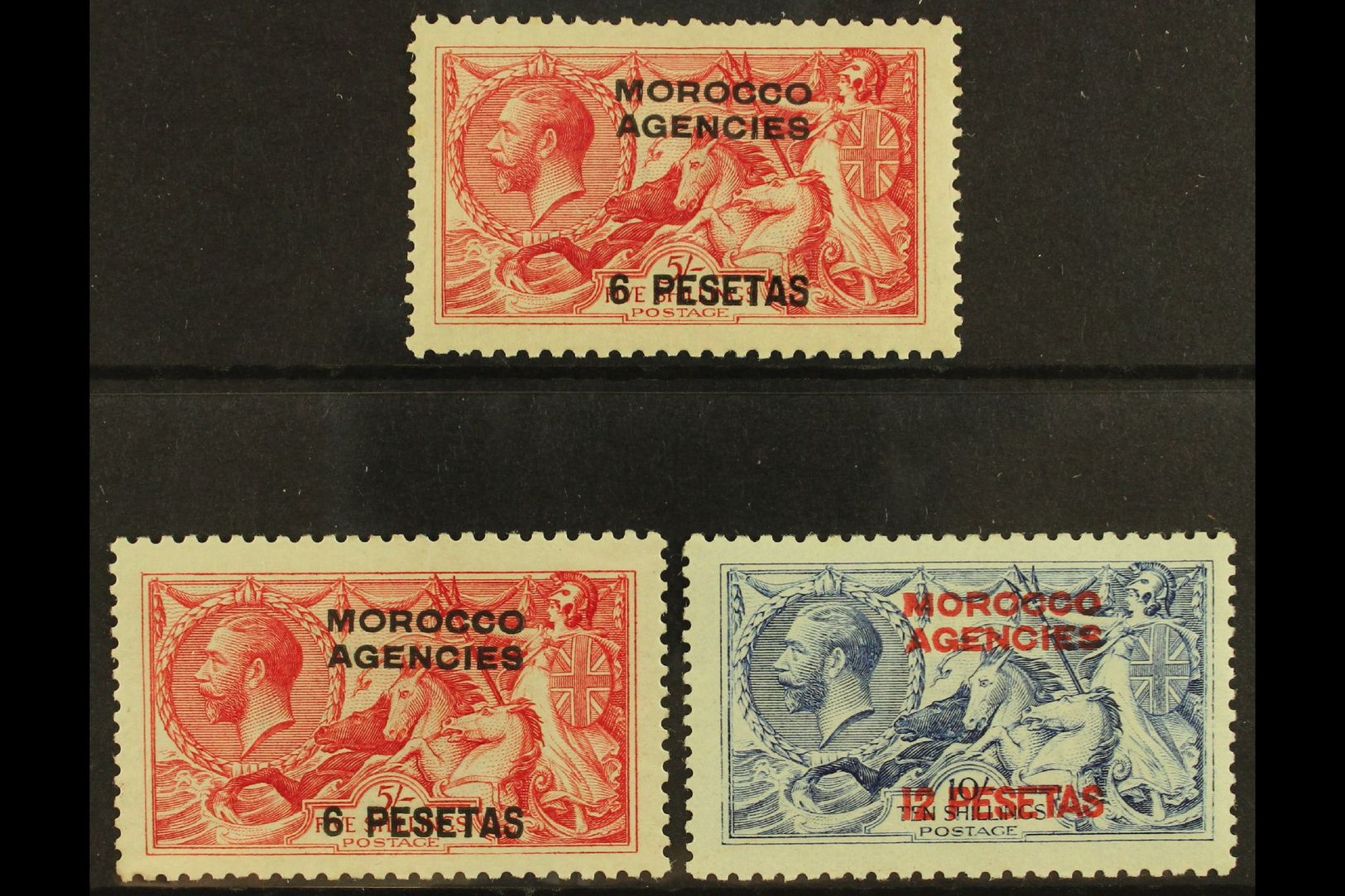 SPANISH  1914-26 Waterlow "Seahorse" Set, SG 136/8, Fine Mint (3 Stamps) For More Images, Please Visit Http://www.sandaf - Other & Unclassified