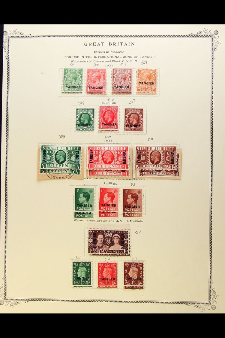 TANGIER  1927-57 FINE MINT COLLECTION, Incl. 1927-35 KGV Issues Plus Jubilee Set Fine Used On Pieces, 1937 & 1944 Pale C - Other & Unclassified