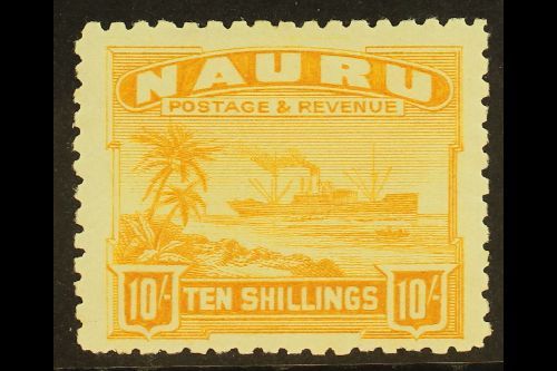 1924  10s Yellow On Rough Surfaced Paper, SG 39A, Very Fine And Fresh Mint. For More Images, Please Visit Http://www.san - Other & Unclassified