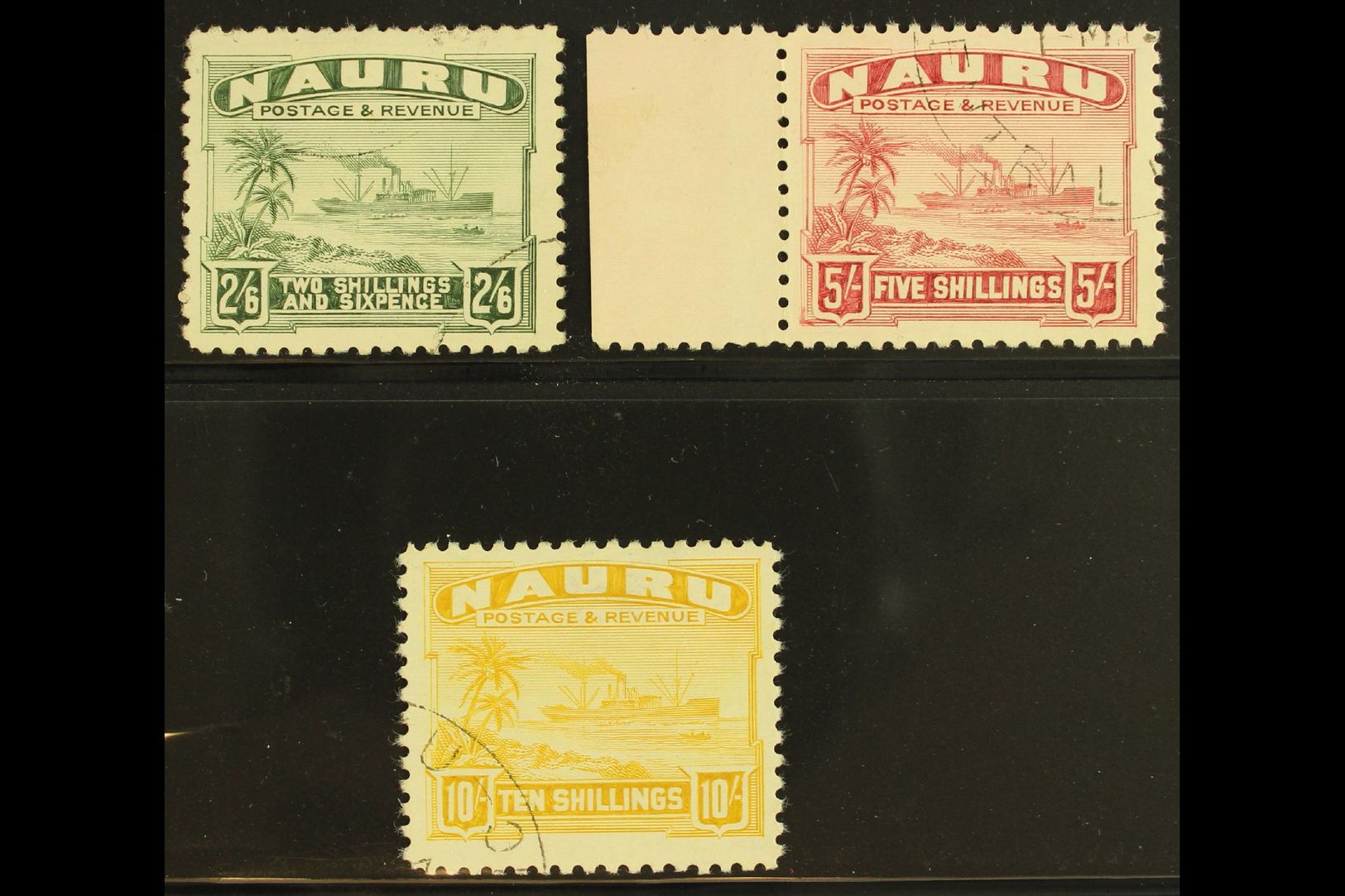 1924-48  2s6d, 5s & 10s Freighter Top Values White Papers, SG 37B/39B, Very Fine Cds Used, Fresh. (3 Stamps) For More Im - Other & Unclassified