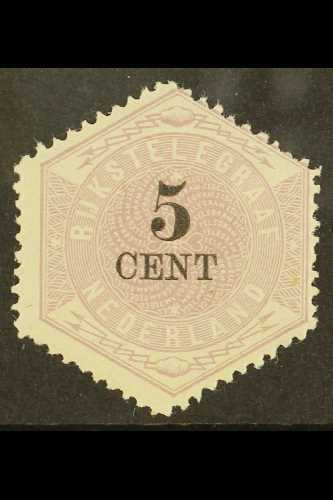 TELEGRAPH STAMPS  1877 5c Black And Lilac, NVPH TG3, Fine Never Hinged Mint. Scarce Thus! For More Images, Please Visit - Other & Unclassified