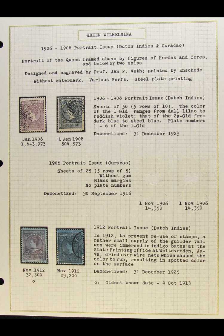 NETHERLANDS INDIES  1902 -1949 FINE USED COLLECTION Nicely Presented And Written Up On Pages. Note 1902-12 Definitives T - Other & Unclassified