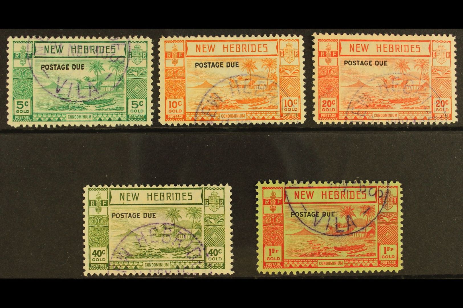 ENGLISH: 1938 POSTAGE DUE  Complete Set, SG D6/10, Fine Violet Vila Cds's, Scarce Issue. (5) For More Images, Please Vis - Other & Unclassified