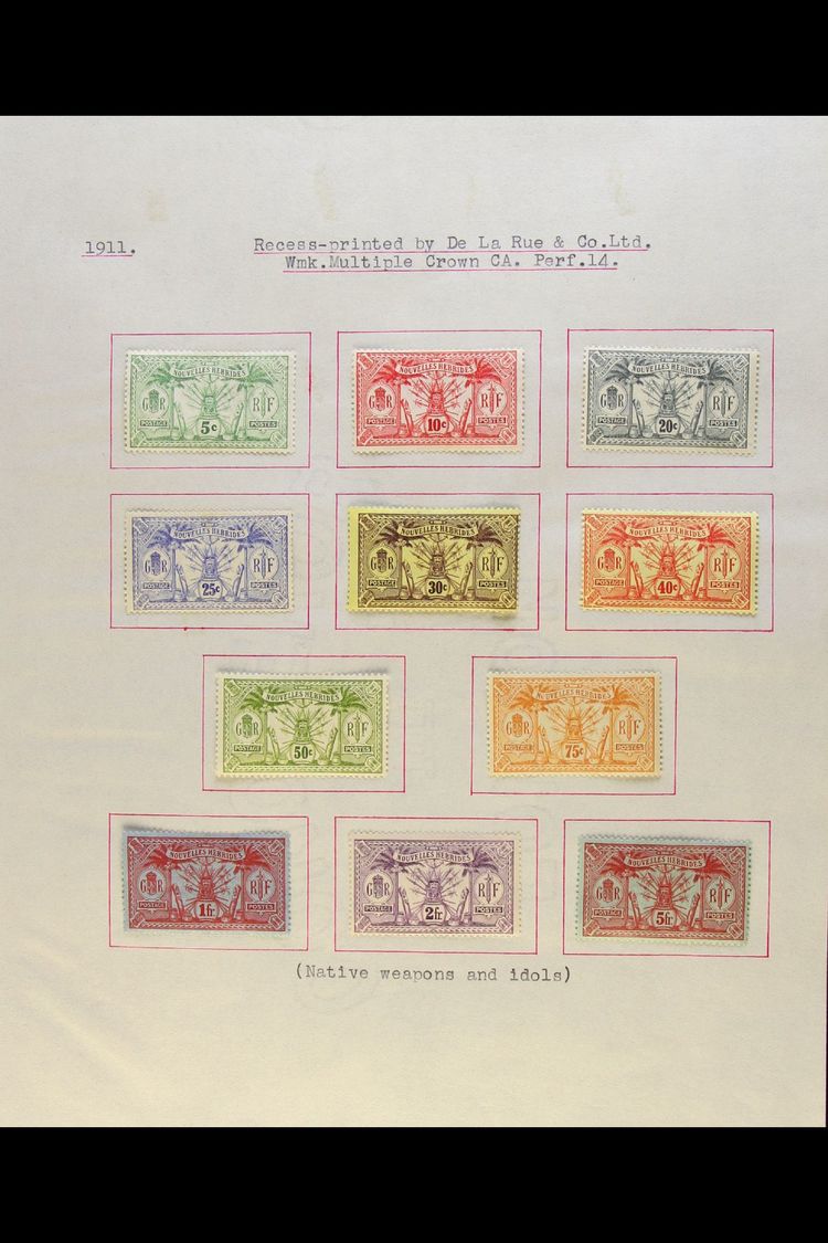 FRENCH ISSUES  1911-1949 VERY FINE MINT Collection On Pages. With 1911 Complete Set; 1920-21 Surcharges Range; 1924 Surc - Other & Unclassified
