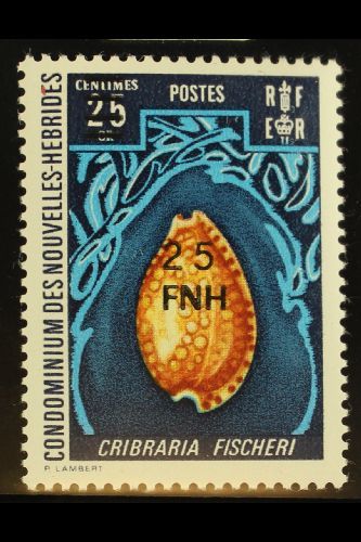 FRENCH: 1977-78  25f On 25c Shell,SG F250, Fine Mint Never Hinged, With BPA Certificate. For More Images, Please Visit H - Other & Unclassified