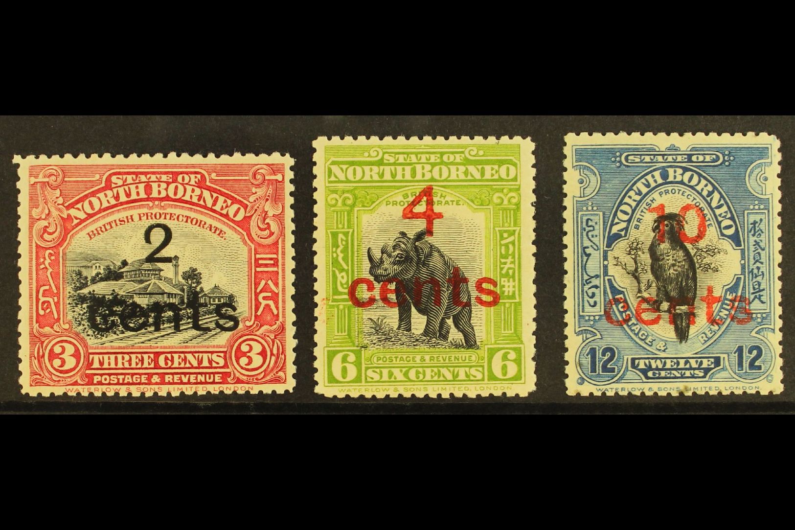 1916  Surcharges Set, SG 186/188, Fine Mint. (3) For More Images, Please Visit Http://www.sandafayre.com/itemdetails.asp - Other & Unclassified