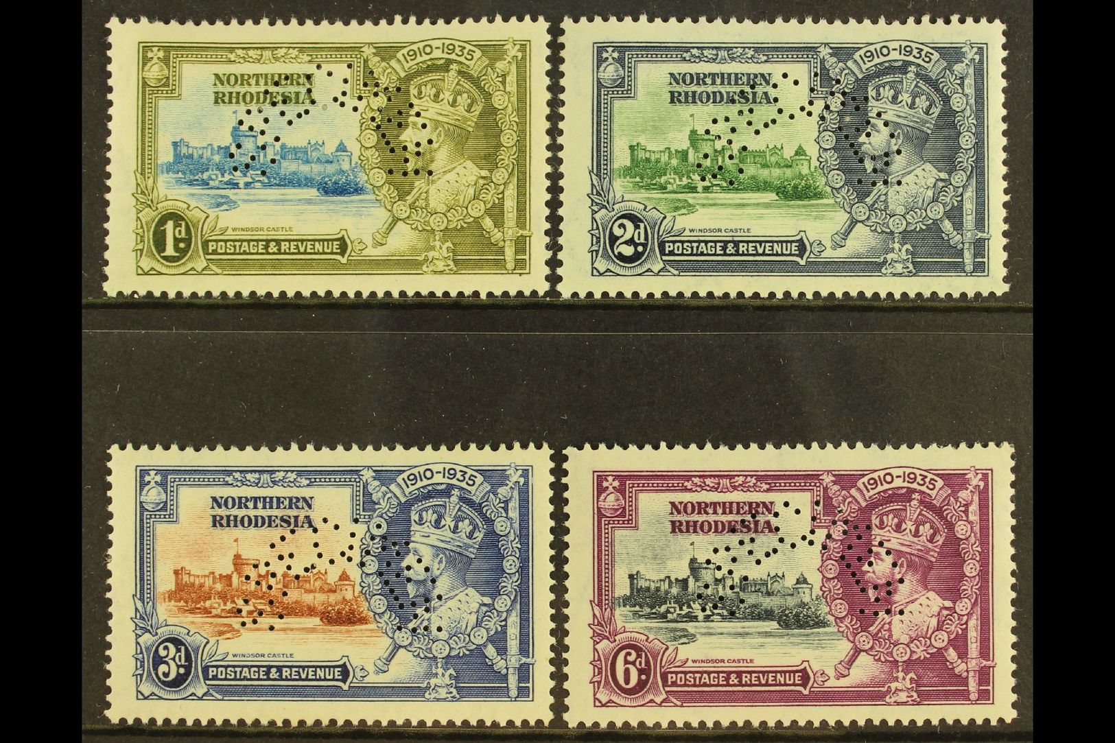 1935  Silver Jubilee Set Complete, Perforated "Specimen", SG 18s/21s, Very Fine Mint, Large Part Og. (4 Stamps) For More - Other & Unclassified