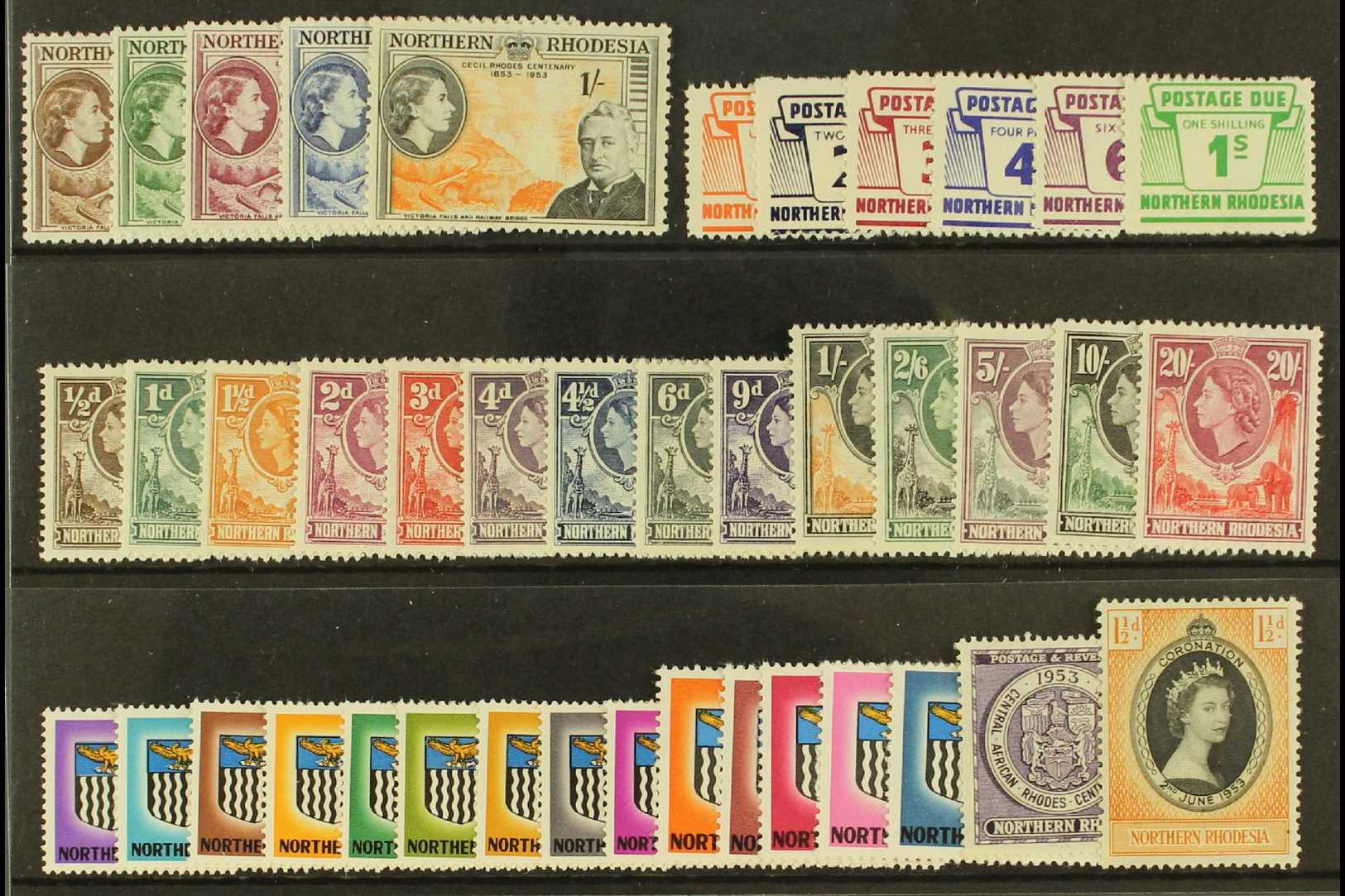 1953-63 COMPLETE QEII VERY FINE MINT COLLECTION.  A Complete Run From Rhodes Set To Arms Definitive, SG 54/88 & 1963 Pos - Other & Unclassified