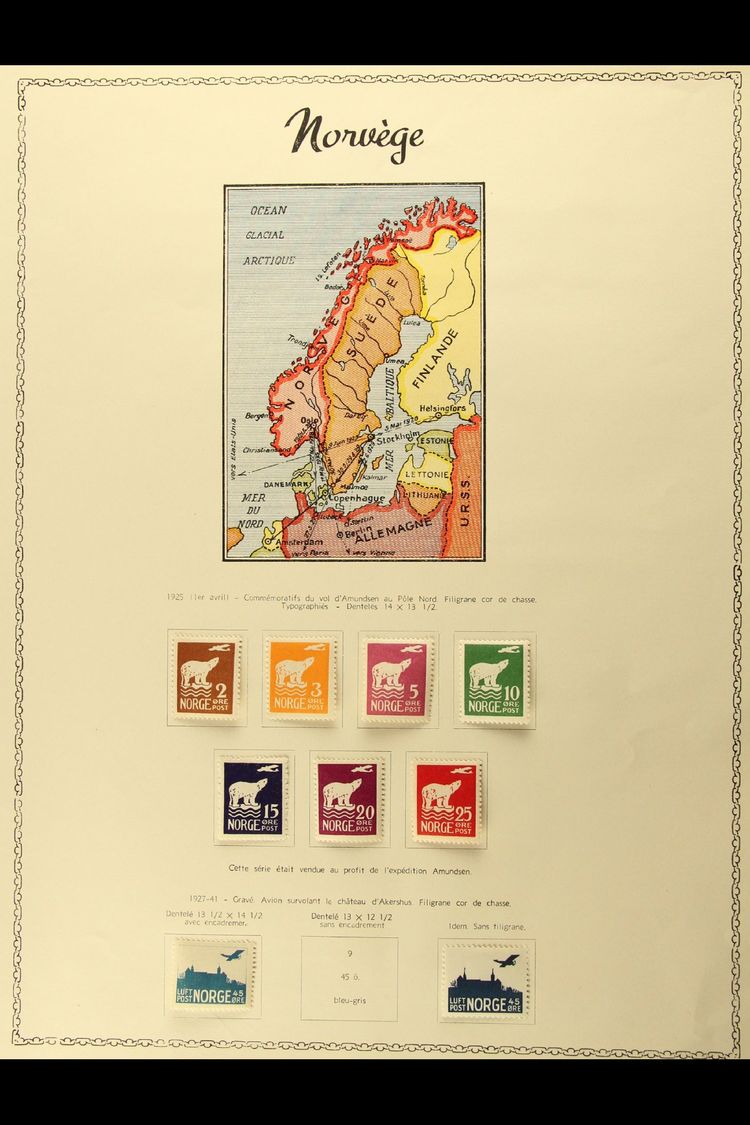 1925-41 FINE MINT AIR POST STAMPS  With 1925 Amundsen North Pole Complete Set, 1927 45 Ore Pale Blue (first Printing), P - Other & Unclassified