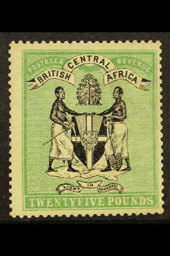 1896  (watermark Crown CC Sideways) £25 Black And Green Overprinted "SPECIMEN" Mint (SG 42s, Cat £425) - A Genuine Stamp - Other & Unclassified