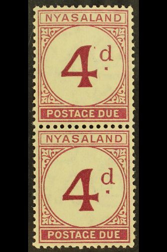 POSTAGE DUES  1950 4d Purple, Vertical Pair With OPEN "d" In In "4d" Value, SG D4, Never Hinged Mint. For More Images, P - Other & Unclassified