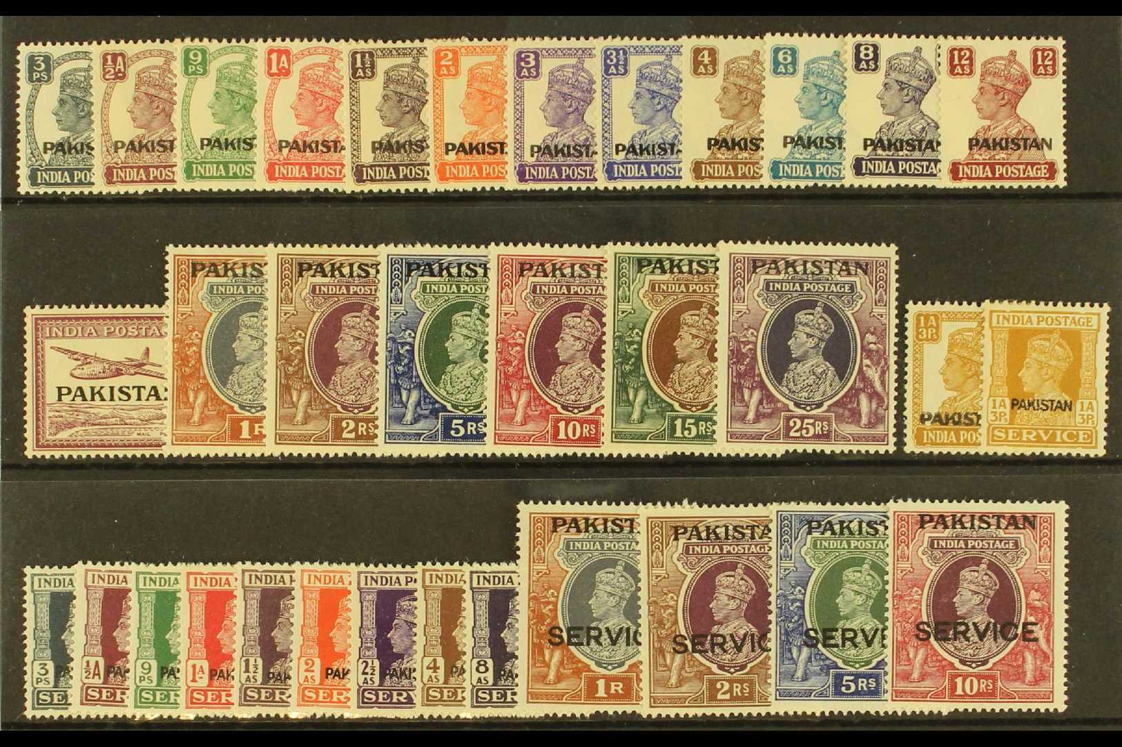 1947 COMPLETE KGVI MINT COLLECTION  A Complete Mint Collection Of Postal & Official Opt'd Issues, SG 1/19 & SG O1/13 Plu - Other & Unclassified