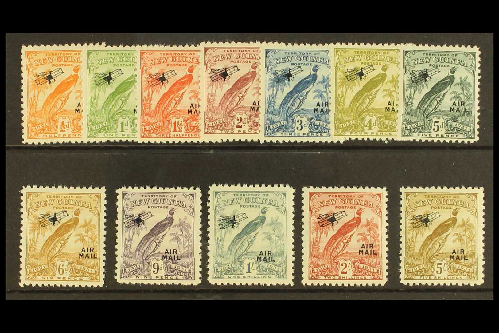 1931  10th Anniv Air Mail Opts (with Dates) Set Complete To 5s, SG 163/174, Very Fine Mint. (12 Stamps) For More Images, - Other & Unclassified