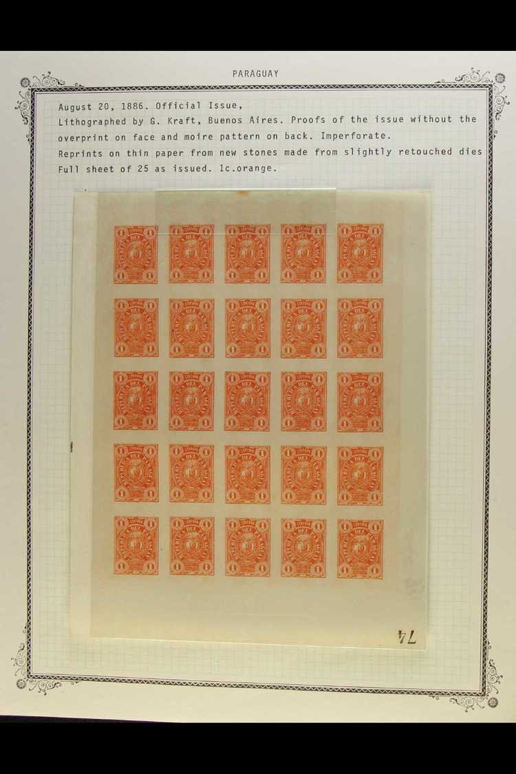 OFFICIALS  REPRINT PROOFS 1886 Reprints Without "Oficial" Overprints Complete Set (SG O32/38, Scott O1/O7 - See Note In - Other & Unclassified