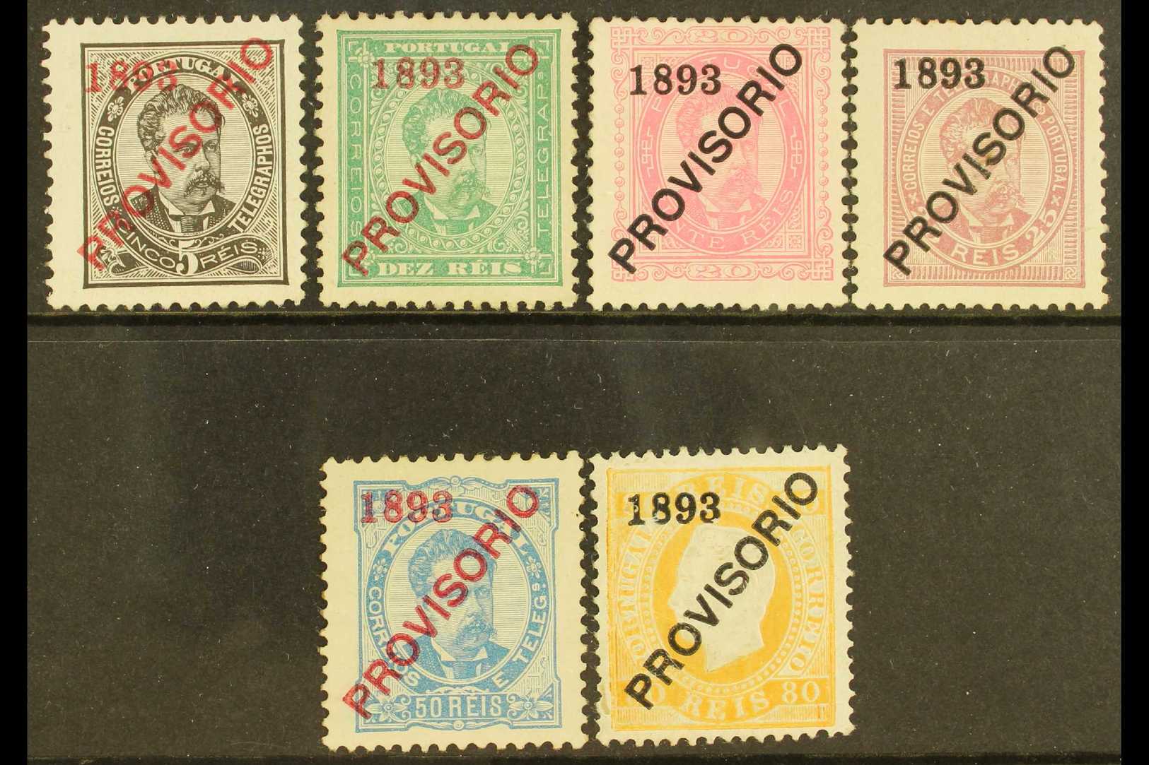 1893  "1893 Provisorio" Ovpts Set Complete, SG 302/7, Mi. 87/92, Mint Or Unused, SG Cat.£573 (6). For More Images, Pleas - Other & Unclassified