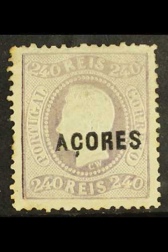 AZORES  1868 240r Pale Lilac, Afinsa 15, Mint, Perf Faults & A Little Dirty, Cat &euro;798 For More Images, Please Visit - Other & Unclassified