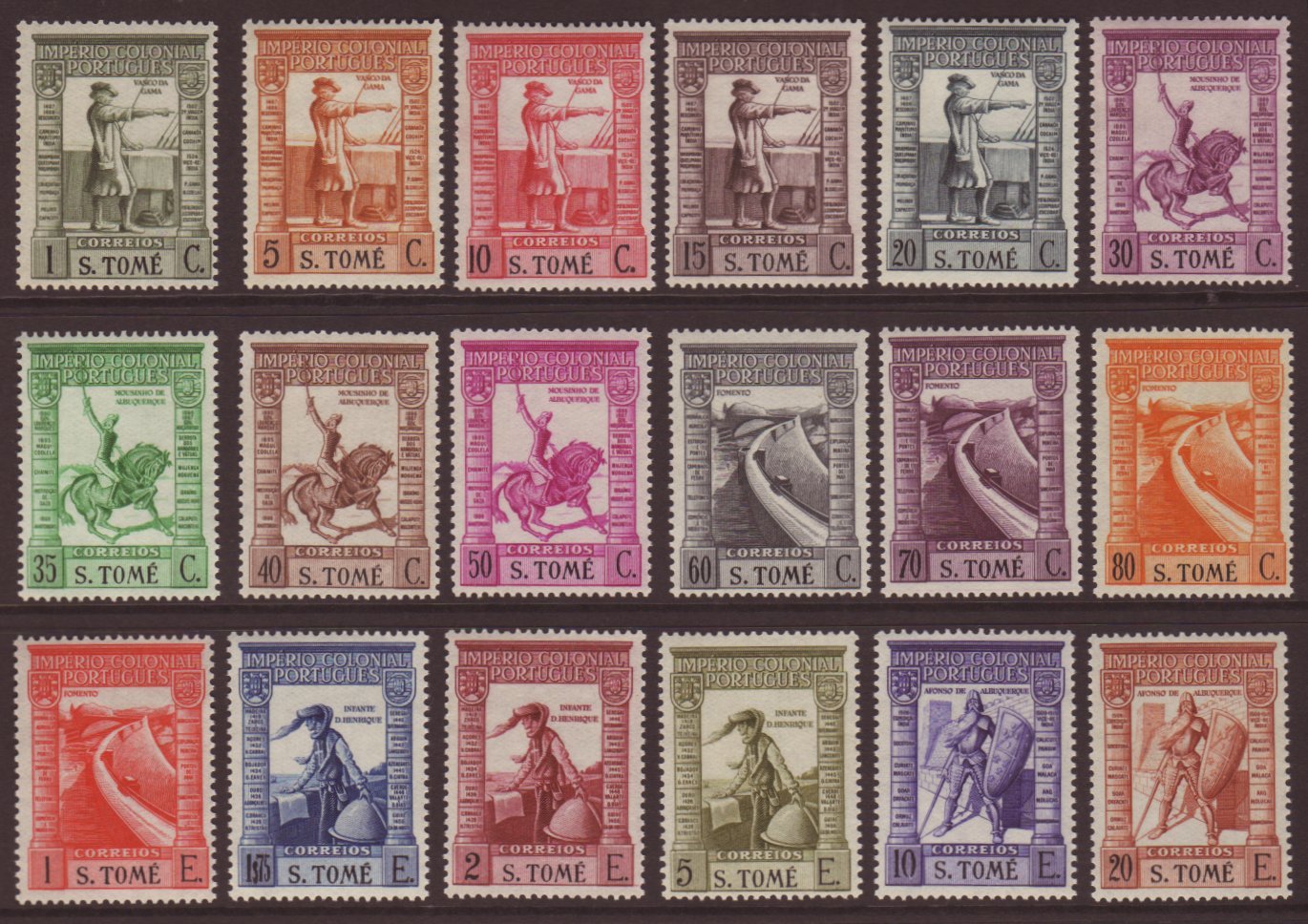 ST TOME E PRINCIPE  1938 "Imperio" Complete Postage Set Inscribed "S.TOME", SG 344/361, Never Hinged Mint. (18 Stamps) F - Other & Unclassified